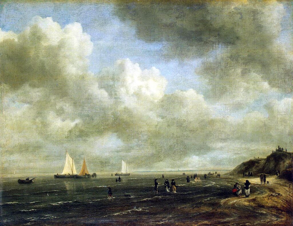 Jacob van Ruisdael. Scène de plage. 1676. Jacob van Ruisdael, Public domain, via Wikimedia Commons